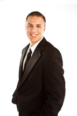 Well dressed man isolated on white.