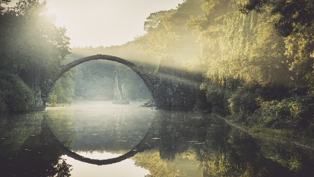 Rakotzbr&uuml;cke Br&uuml;cke Kromlau Sachsen