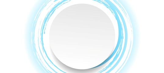 White and blue grunge circle frame label background