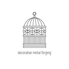 Decorative metal forging line icon