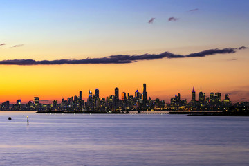 Melbourne Skyline at Sunset