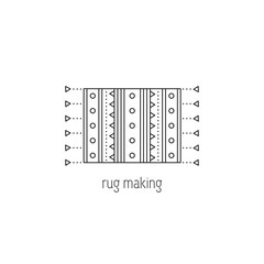 Rug making line icon