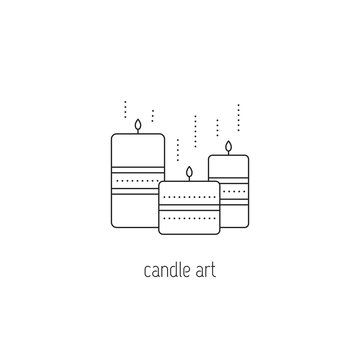 Candle art line icon
