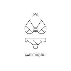 Swimming suit line icon