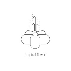 Tropical flower line icon