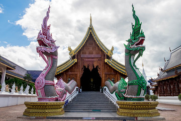 Obraz premium Ban Den temple is a Thai temple which is located in the northern part of Thailand It is one of the most beautiful and famous Thai temples in Chiang Mai