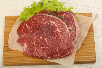 Raw beef schnitzel