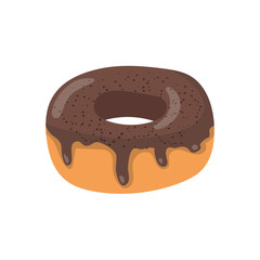 Vector cartoon chocolate donut