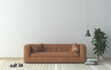 Fototapeta na wymiar furniture set in living room interior design 3D illustration with armchair modern interior design