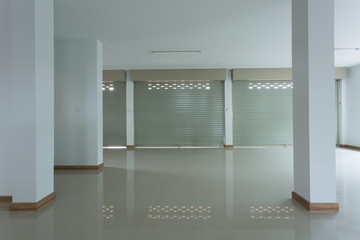 Fototapeta premium Aluminium steel metal roller shutter door in warehouse building industry