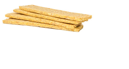 Several pieces of crispbread isolated