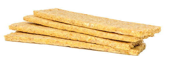 Several pieces of crispbread isolated