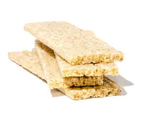 Several pieces of crispbread isolated