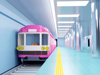 Photo sur Plexiglas Gare la rame de métro arrive à la gare