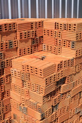 brick block building material in construction site industry