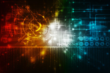 2d illustration technology background