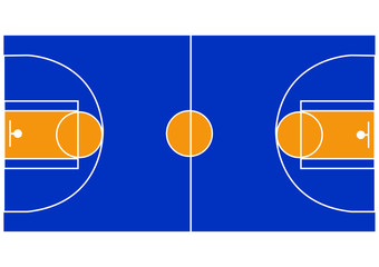 Basketball Court in blue color