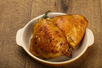 Roasted chicken thighs