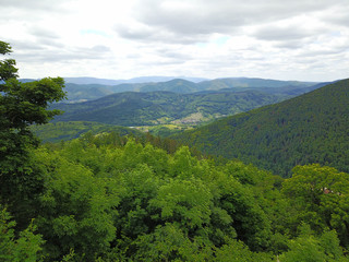 Fototapeta premium Luftbild Naturpark Vogesen, Elsass Frankreich
