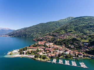 Port of Bellano on Como lake (Italy)