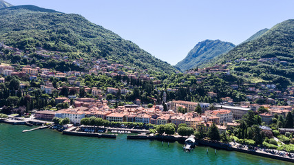 Village of Bellano on Como lake in Italy