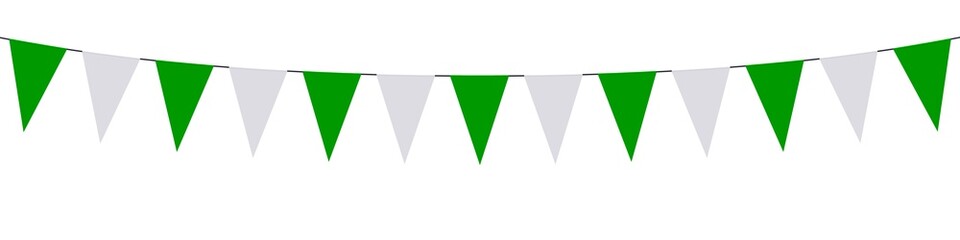 Guirlande, fanions verts et blancs © Regormark