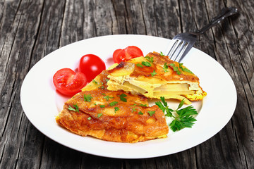 portion of spain potato omelette tortilla
