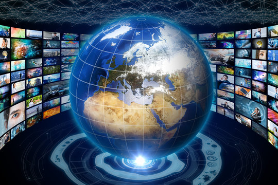 worldwide internet streaming service concept.