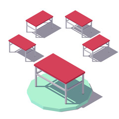 Vector isometric Red Office Table