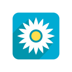 Flower, colored flat icon on a white background for design, logo. Vector illustration