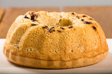 Home made freshly baked whole Marble Cake , gugelhupf