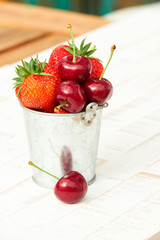 Strawberries and cherry. Delicious and healthy!
