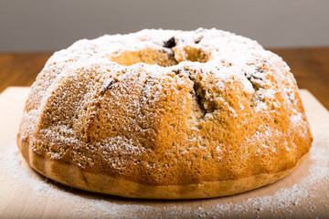 Home made freshly baked whole Marble Cake , gugelhupf