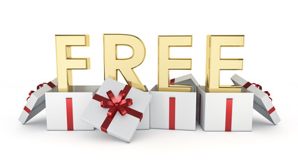 Gift box. concept free. 3d rendering