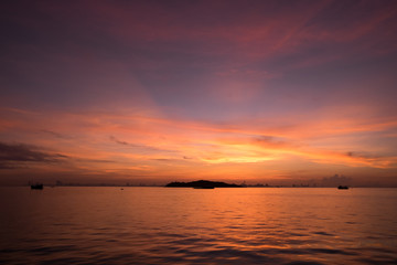 Fototapeta na wymiar the sunset at the sea
