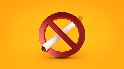 No Smoking Sign isolated. 3d rendering