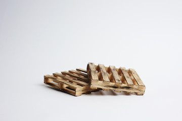 Close up of pallet wood with white isolated background.