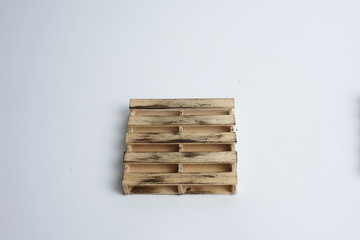 Close up of pallet wood with white isolated background.