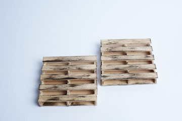 Close up of pallet wood with white isolated background.