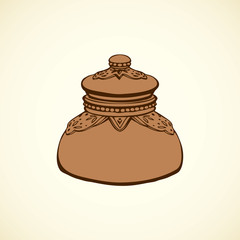 Glass bottles of poison. Vector drawing