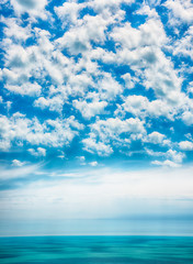 Light clouds over the ocean. HDR image