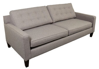 contemporary squared gray sofa against white background
