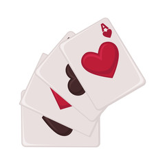 Playing cards raw of all suits isolated illustration