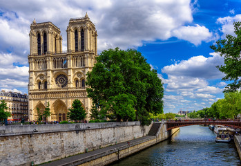 Fototapeta na wymiar Cathedral Notre Dame de Paris in Paris, France