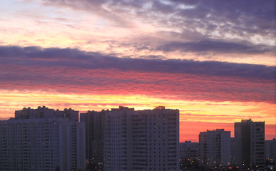 Sunset in Moscow district