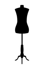 Silhouette of tailors dummy mannequin