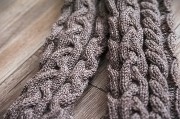 Beautiful gray knitted socks. Knitted warm handmade socks