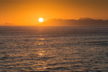 Obraz premium Orange sunset in Dekelders, South Africa