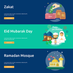 Ramadan and Eid Mubarak Conceptual Banner