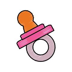 baby pacifier icon over white background vector illustration